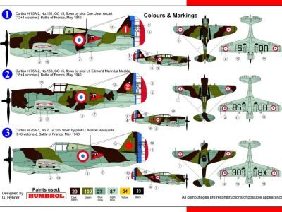 1/72 Curtiss Hawk H-75 C1 French Aces