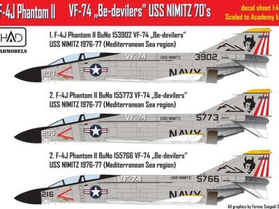 1/48  F-4J Phantom VF 74 Be-Devilers USS NIMITZ