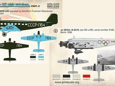 1/72 Junkers Ju-52 Civil Versions Part 2