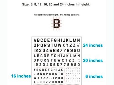 US letters & Numbers Black