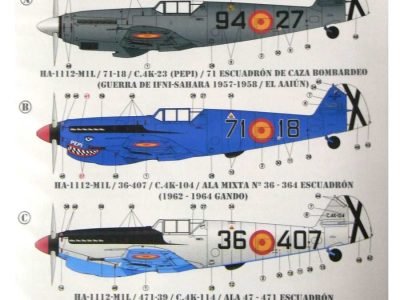 Los MESSER Españoles. HA-1109-K1L TRIPALA HA-1112-M1L BUCHÓN