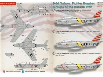 F-86 Sabre Fighter Bomber Groups of the Korean War+ Stencils