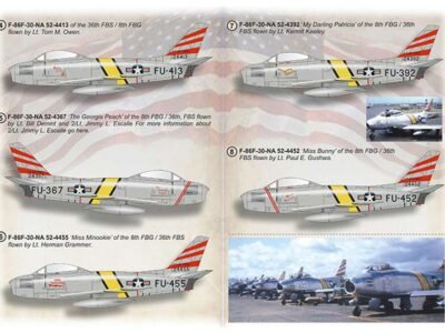 F-86 Sabre Fighter Bomber Groups of the Korean War+ Stencils
